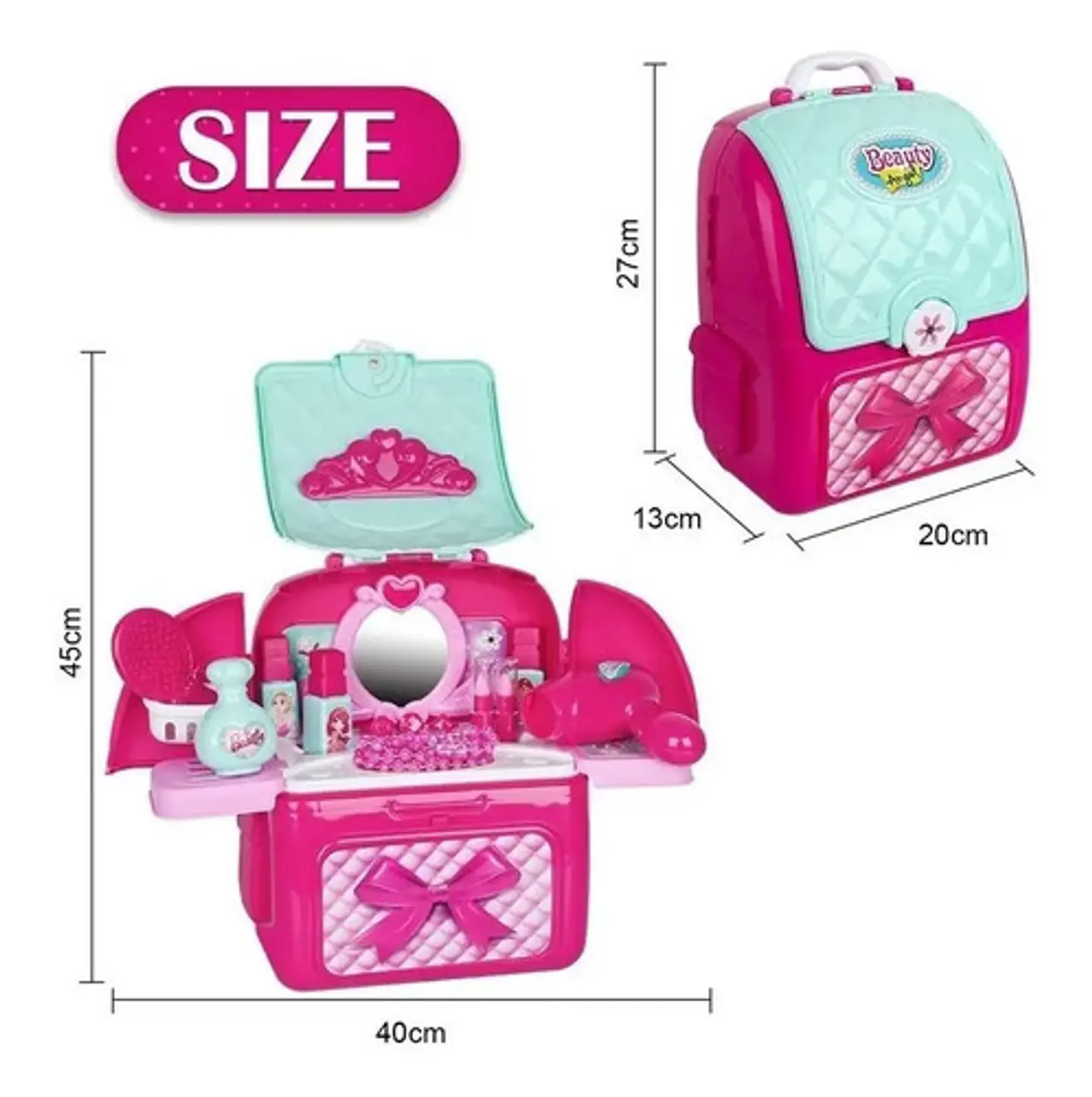 Mochila Tocador Xiong Cheng 008-963a Juguete 5-7 Años Con Accesorios 8