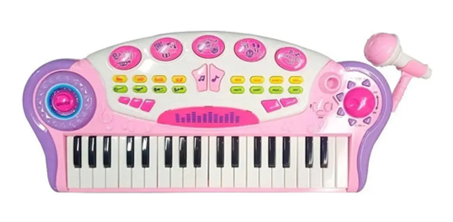 Organeta Piano Luz Micrófono Juguete Niños 37 Teclas Bo-35 1