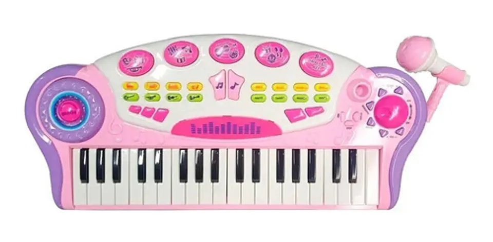 Organeta Piano Luz Micrófono Juguete Niños 37 Teclas Bo-35 1
