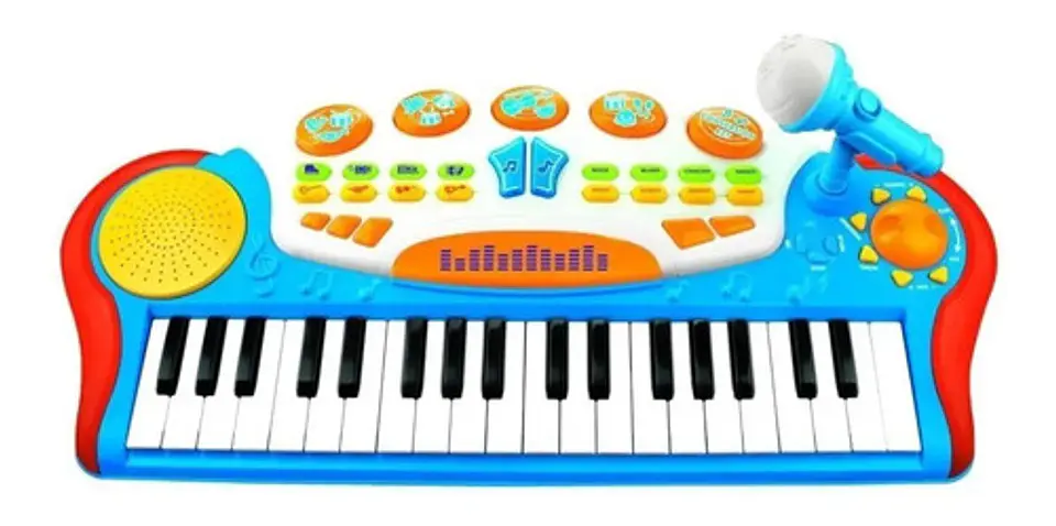 Organeta Piano Luz Micrófono Juguete Niños 37 Teclas Bo-35 6