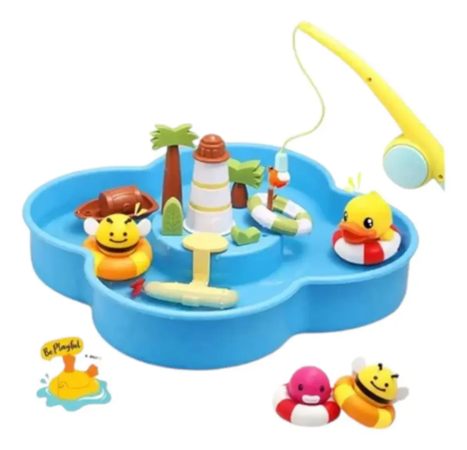 Juego De Pesca Magnética Baño Playa Pato Arenera Niños Lx685 1