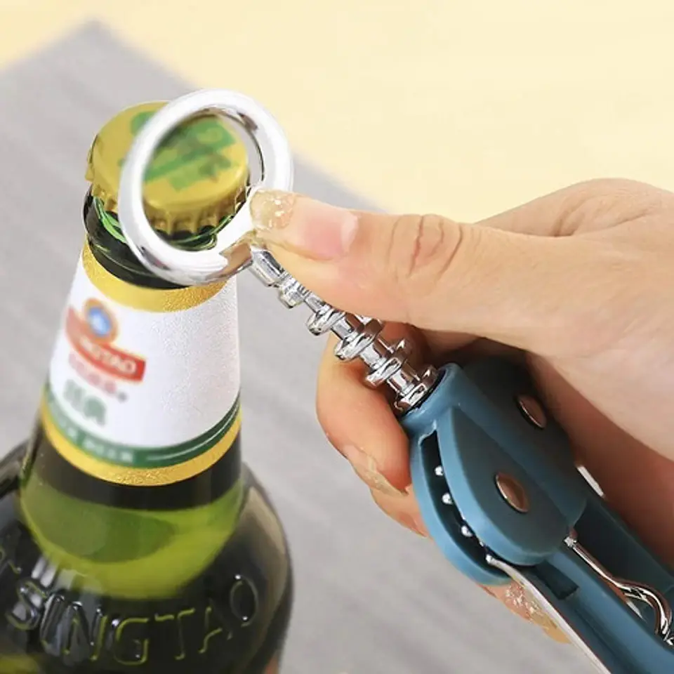 Sacacorchos Tirabuzón Metálico Pasta Botella Vino Destapador 6