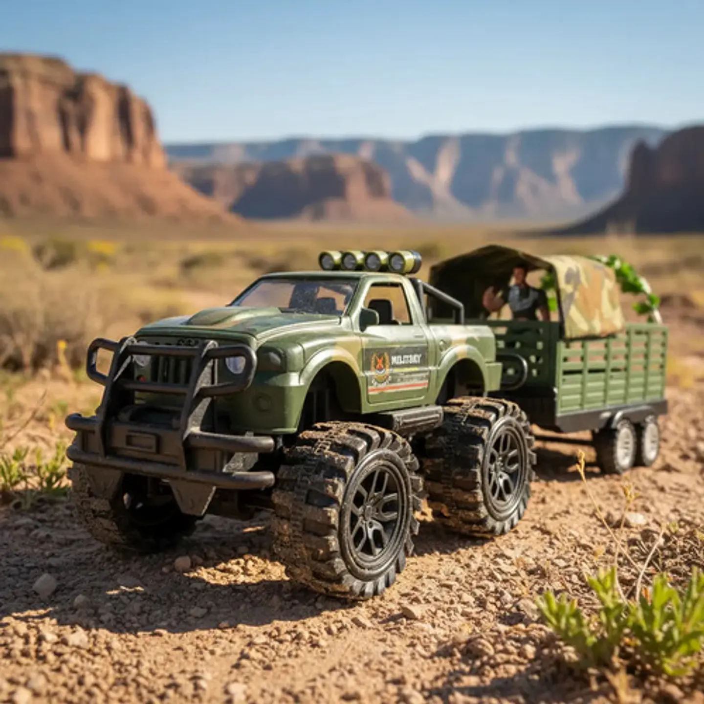 Carro Jeep Militar Remolque Helicóptero Soldado Ref. 364d-6 1