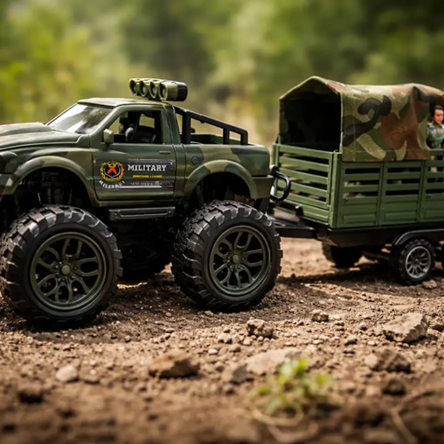 Carro Jeep Militar Remolque Helicóptero Soldado Ref. 364d-6 2