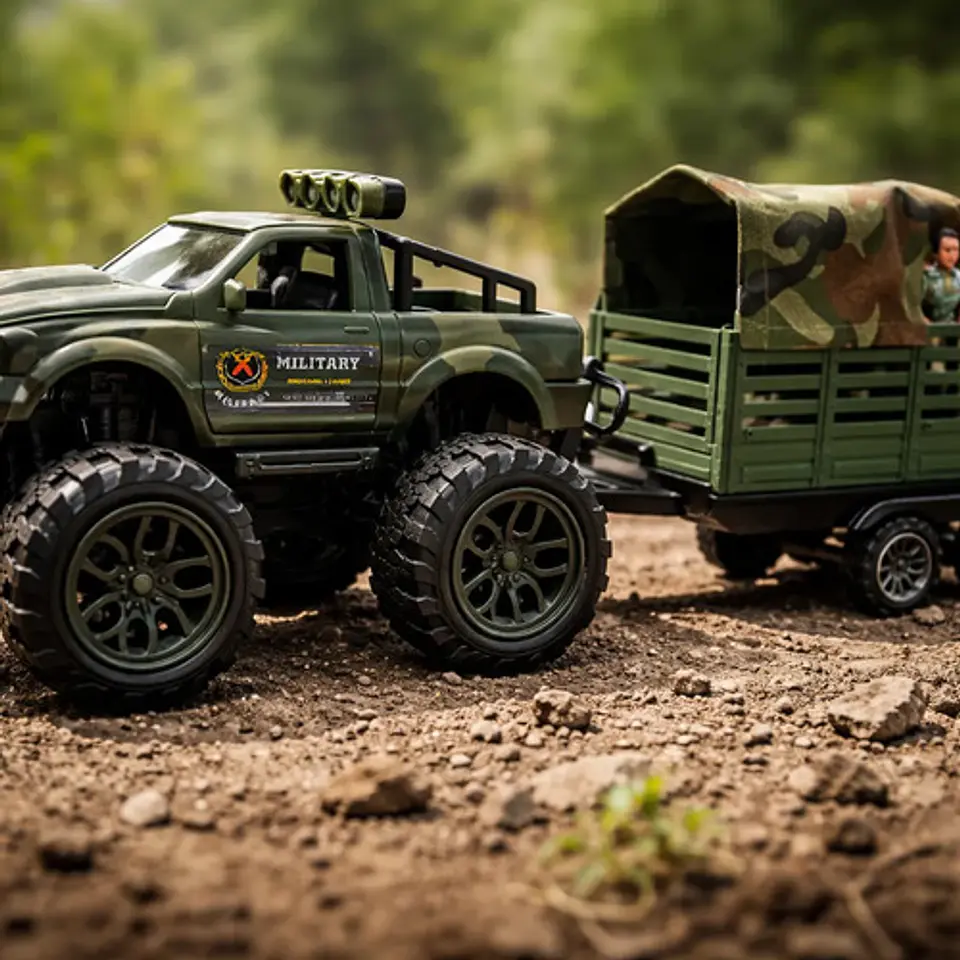 Carro Jeep Militar Remolque Helicóptero Soldado Ref. 364d-6 2