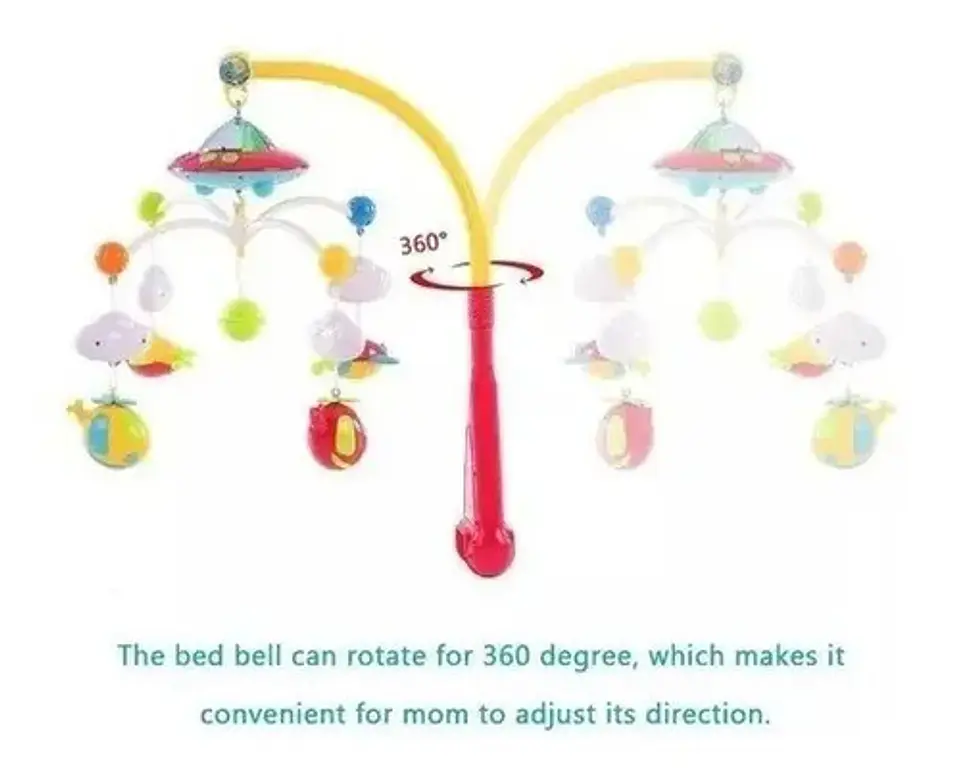 Móvil Musical Cuna Con Proyector Luces Y Música Marca Shantou Jinxing Multicolor Animal 3