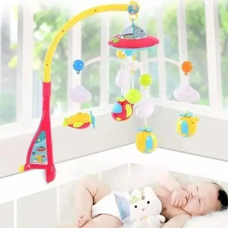Móvil Musical Cuna Con Proyector Luces Y Música Marca Shantou Jinxing Multicolor Animal 6