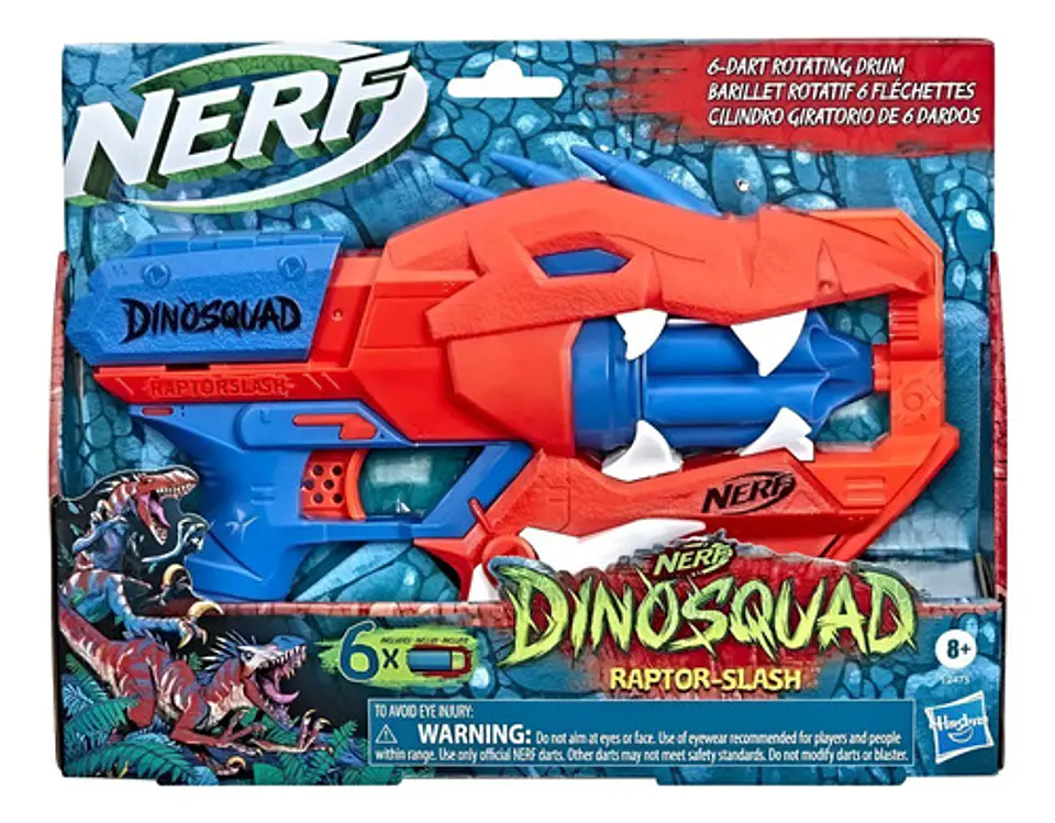 Lanzador Nerf Dinosquad Raptor Slash 6 Dardos Rojo 1