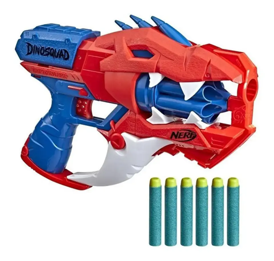 Lanzador Nerf Dinosquad Raptor Slash 6 Dardos Rojo 2
