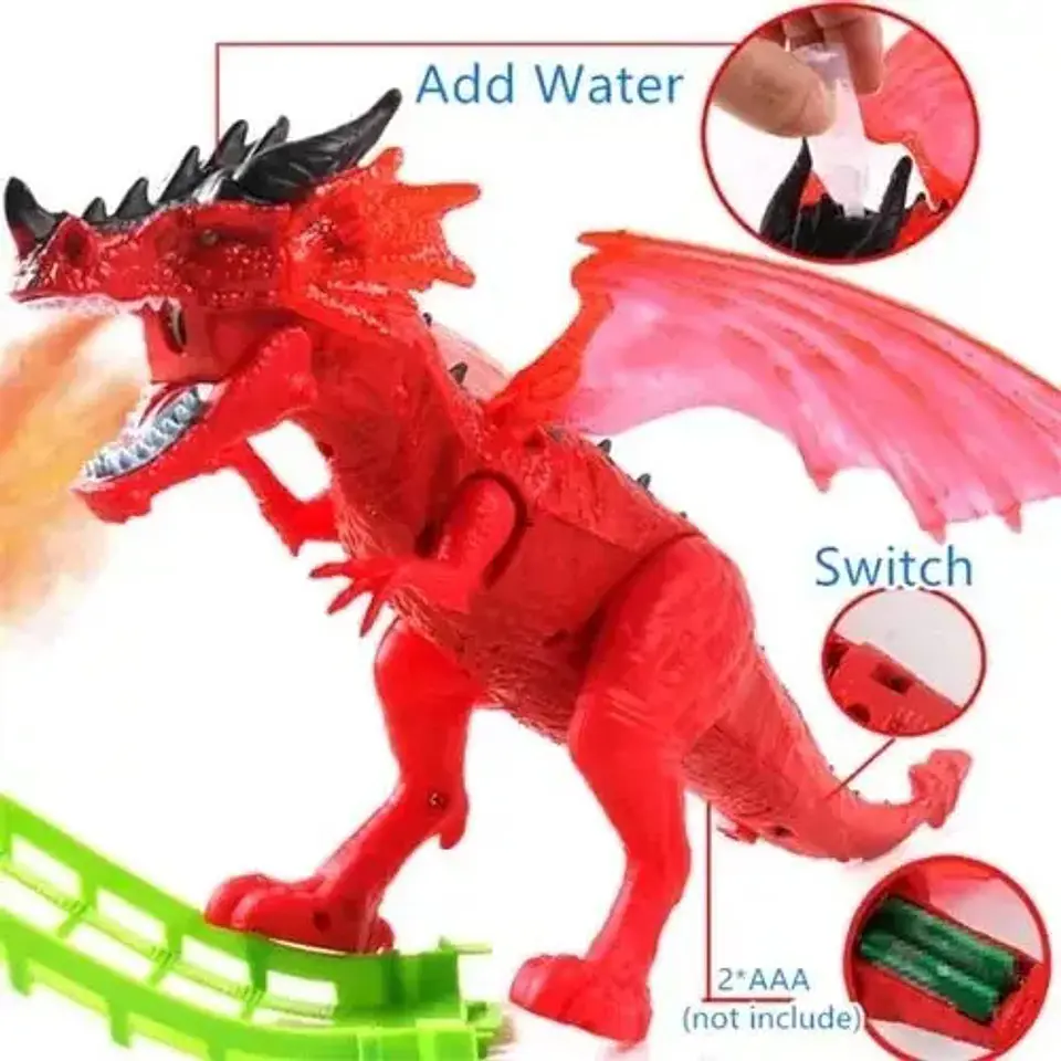 Pista De Carros Dragon Lanza Humo Sonido Juguete Gd-27a Color Rojo 3
