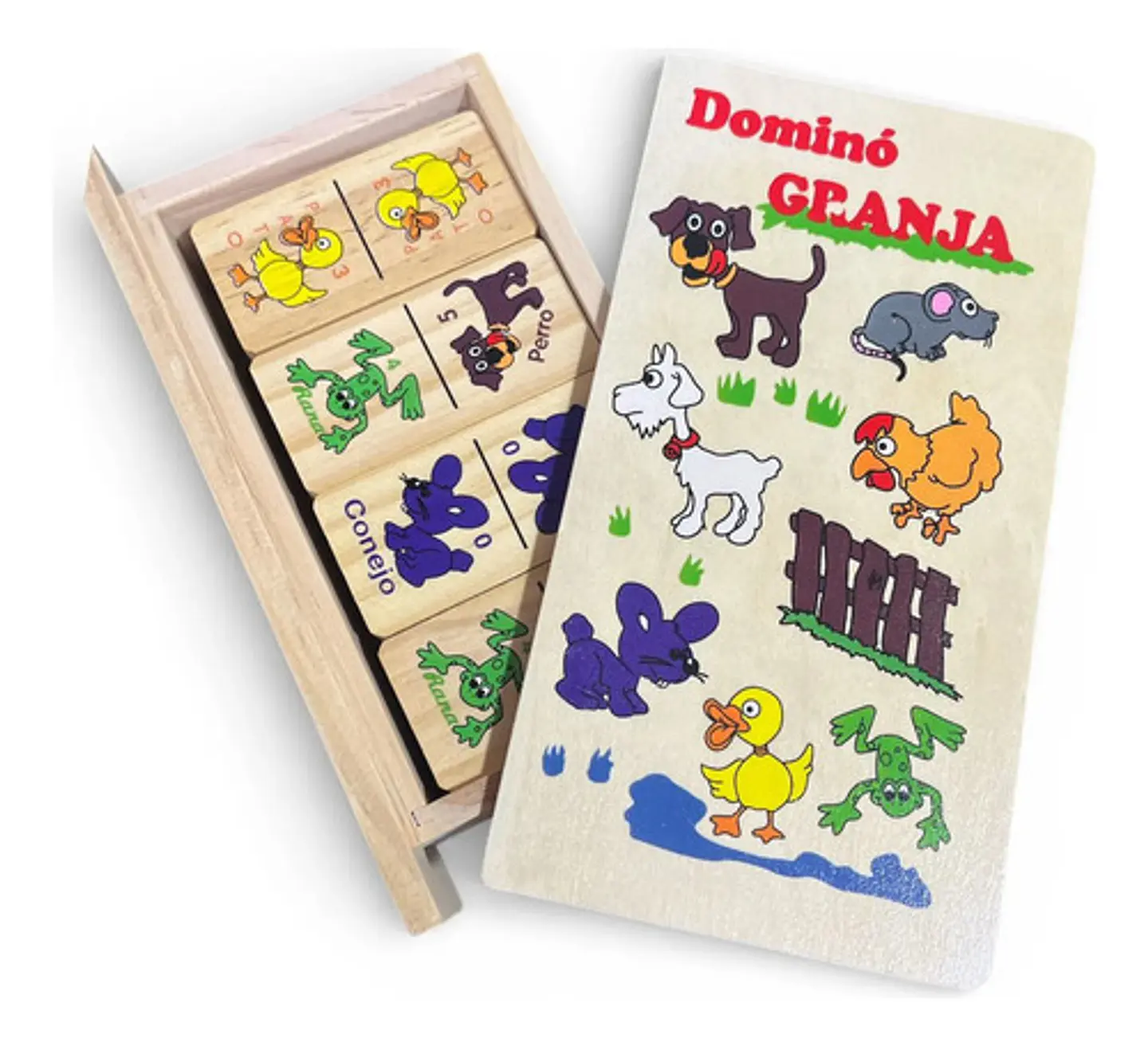 Domino Infantil Madera Granja Juegos En Familia 1