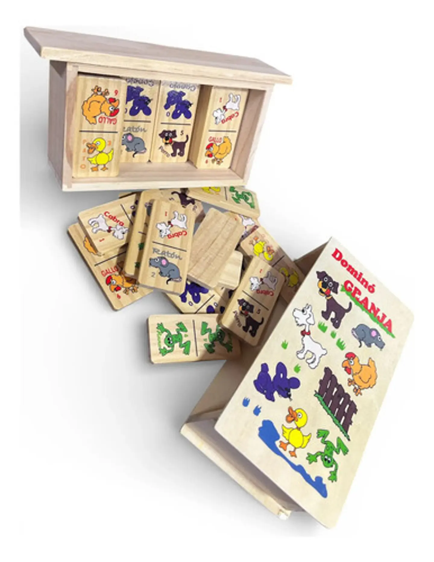Domino Infantil Madera Granja Juegos En Familia 3