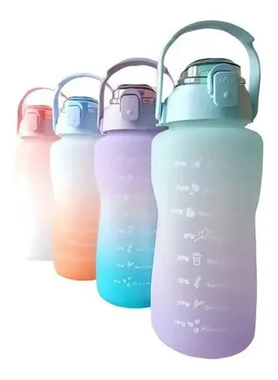 Termo Botella De Agua Motivacional Con Pitillo 2 Litros 6
