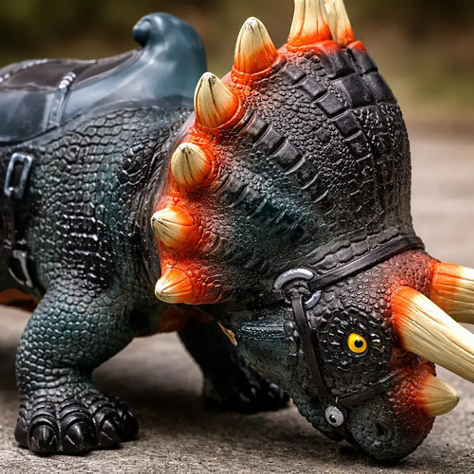 Montable Triceratops Dinosaurio Niño Juguete Grande 6