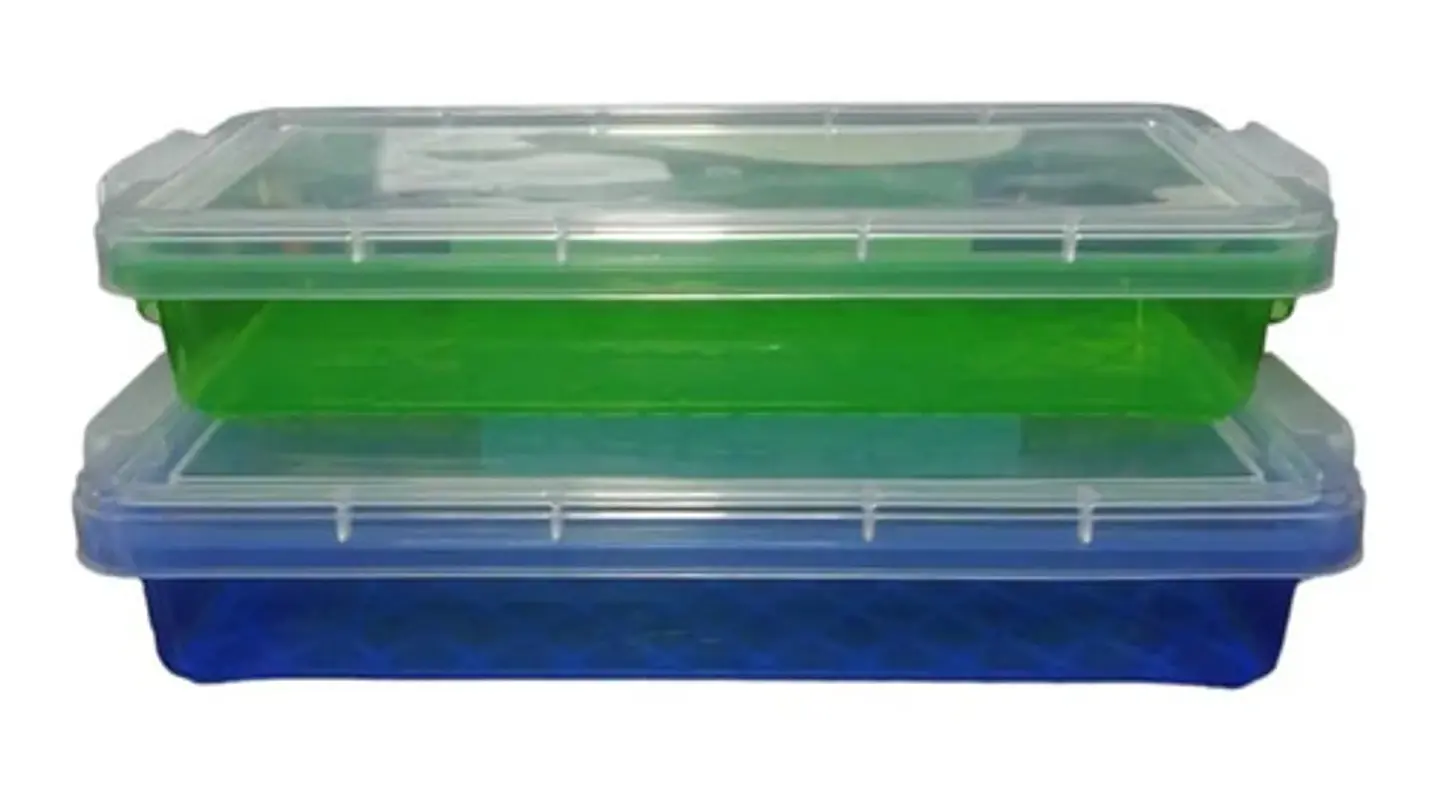 Caja Plastica X 2  De  Almacenamiento Cierre Clip 3080451 1