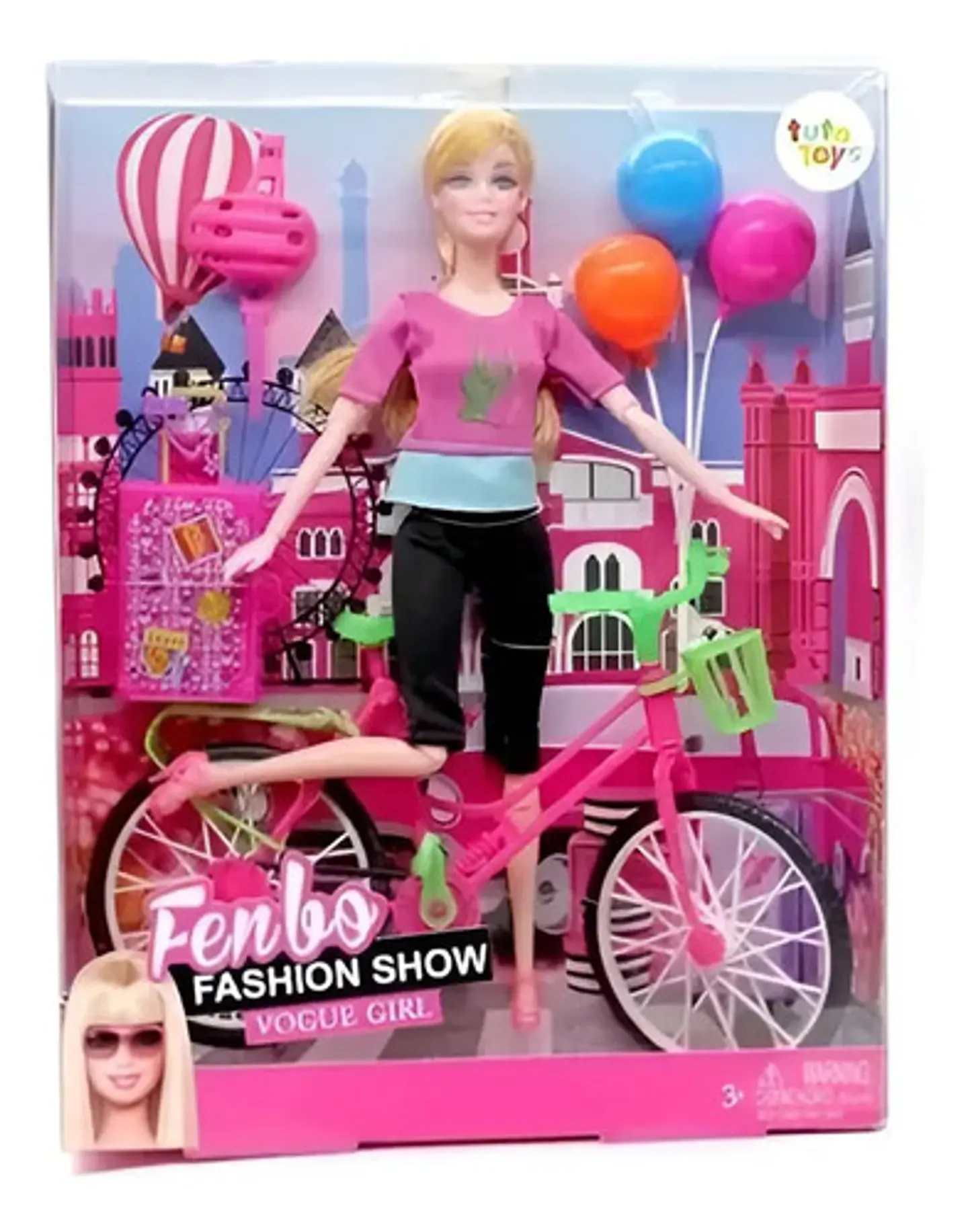 Muñeca Fenbo 30cm Paseo En Bicicleta Accesorios Fb056 1