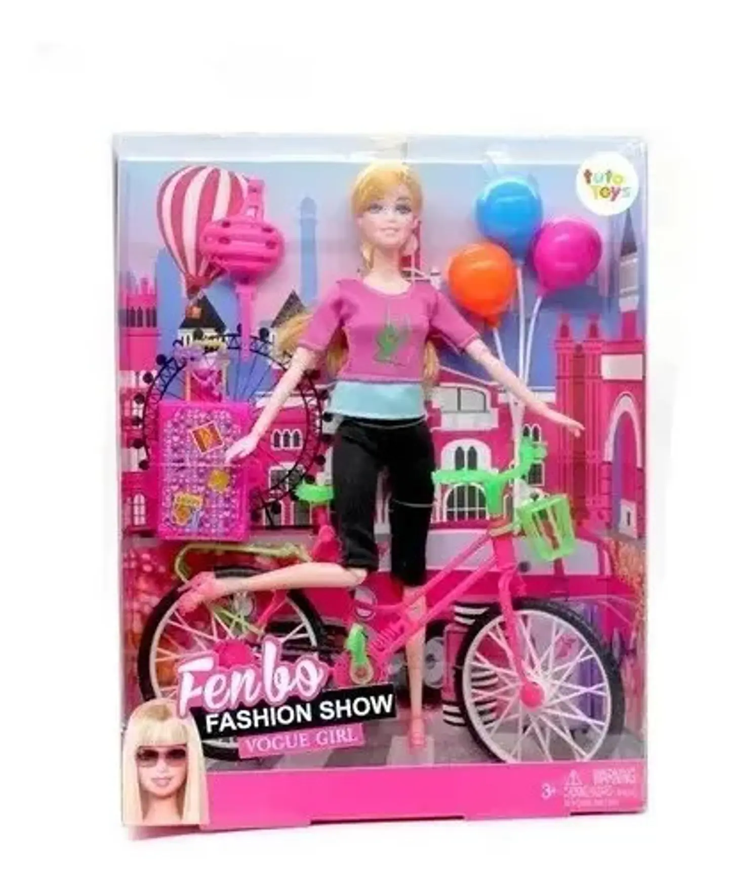 Muñeca Fenbo 30cm Paseo En Bicicleta Accesorios Fb056 2