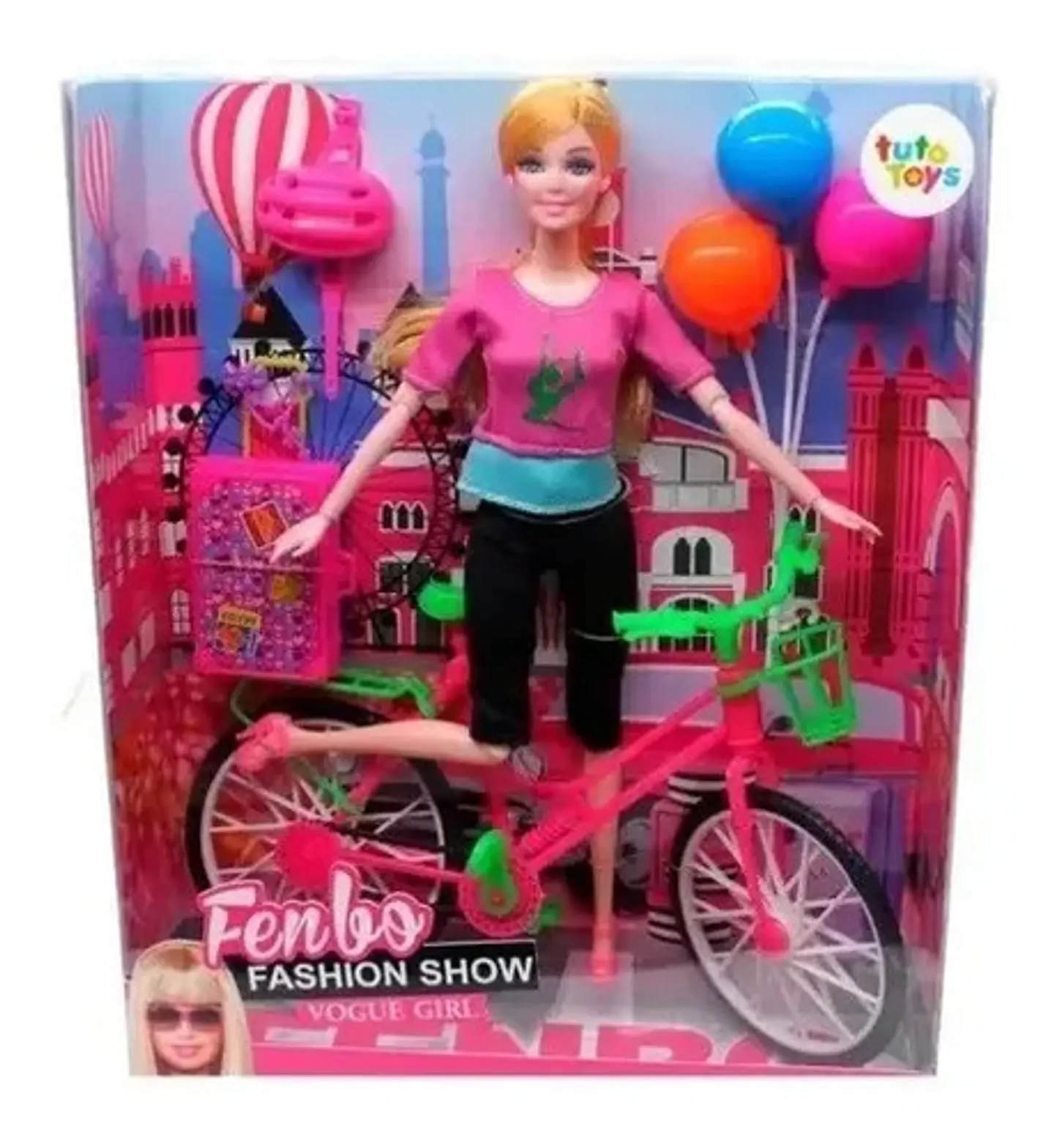 Muñeca Fenbo 30cm Paseo En Bicicleta Accesorios Fb056 4