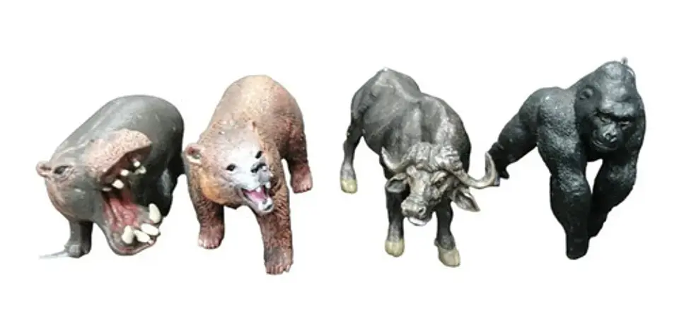 Set X 12 Animales Plásticos Medianos Salvajes Selva 7264 4