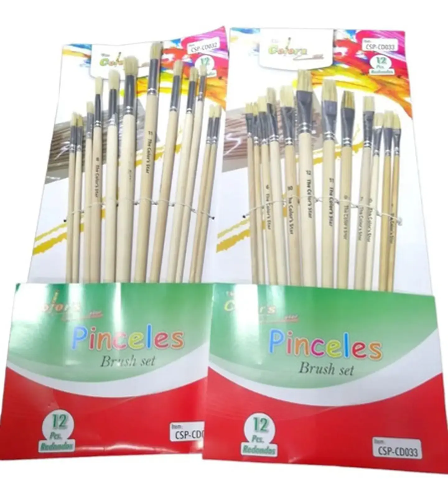 Pinceles De Pintura, 24 Piezas, Planos Y Redondos 1