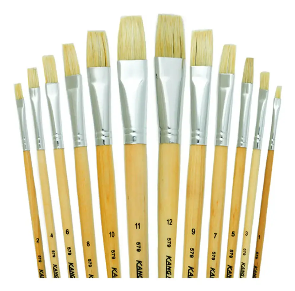 Pinceles De Pintura, 24 Piezas, Planos Y Redondos 2