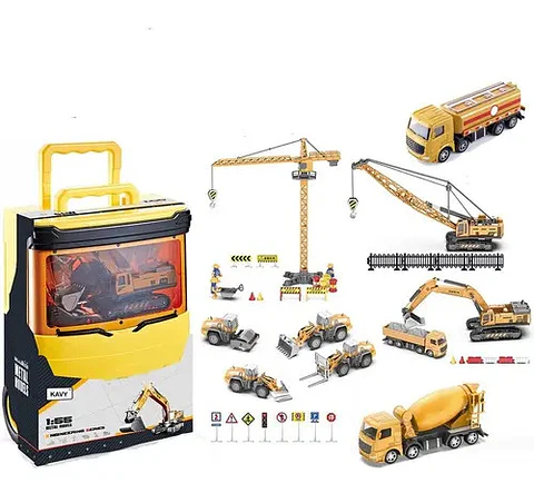 Maletín Juguete Construcción Vehículos Glw 8814 Escala 1:55