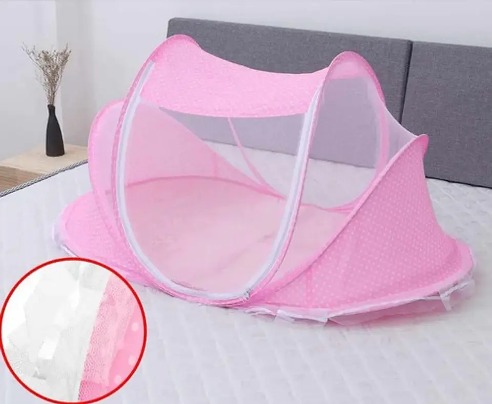 Mosquitero Cuna Portatil Bebes Colchoneta Y Almohada Puntos 4