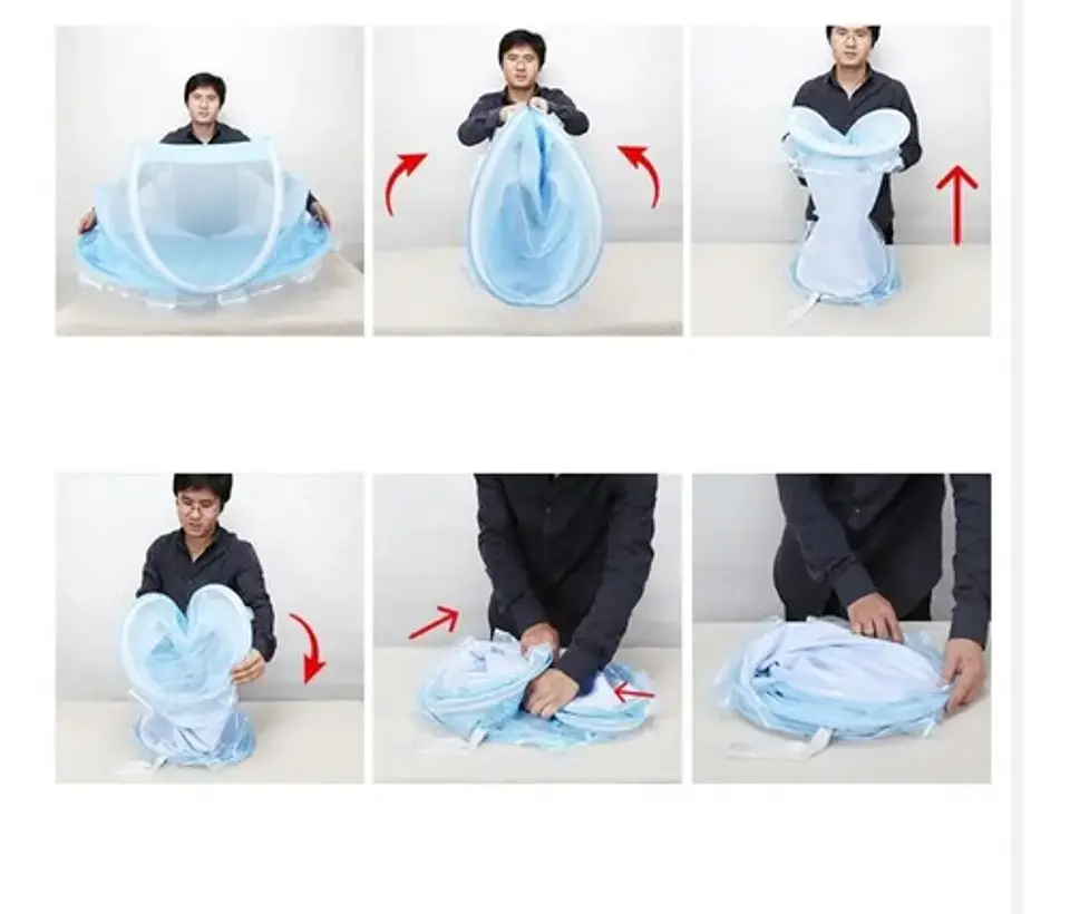Mosquitero Cuna Portatil Bebes Colchoneta Y Almohada Puntos 12