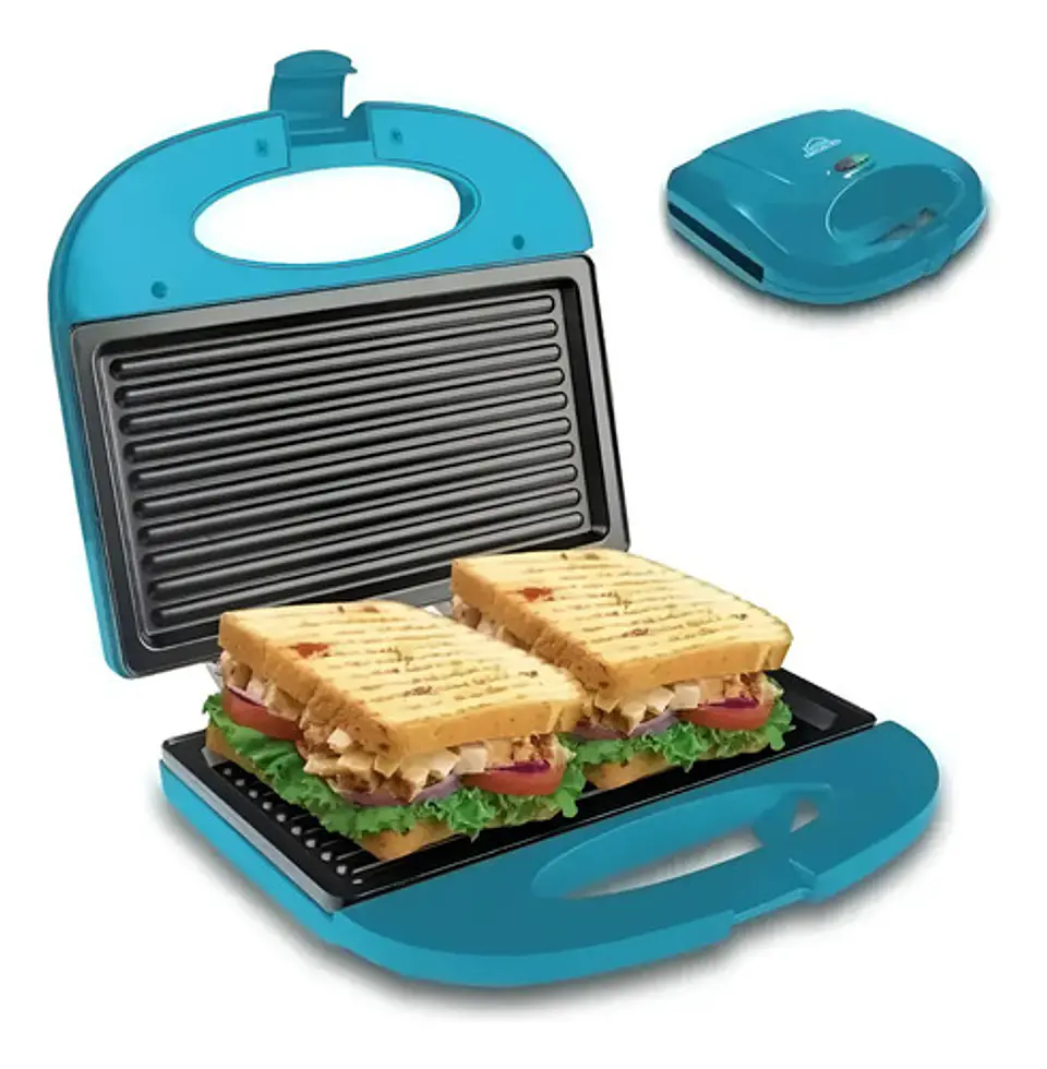 Sandwichera Grill Asador 2 En 1 Home Elements Antiadherente  3