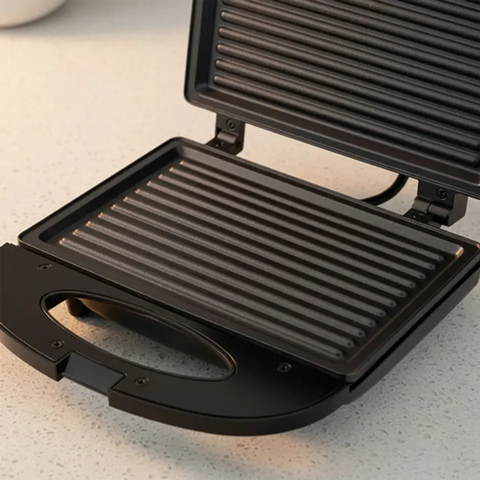 Sandwichera Grill Asador 2 En 1 Home Elements Antiadherente  7