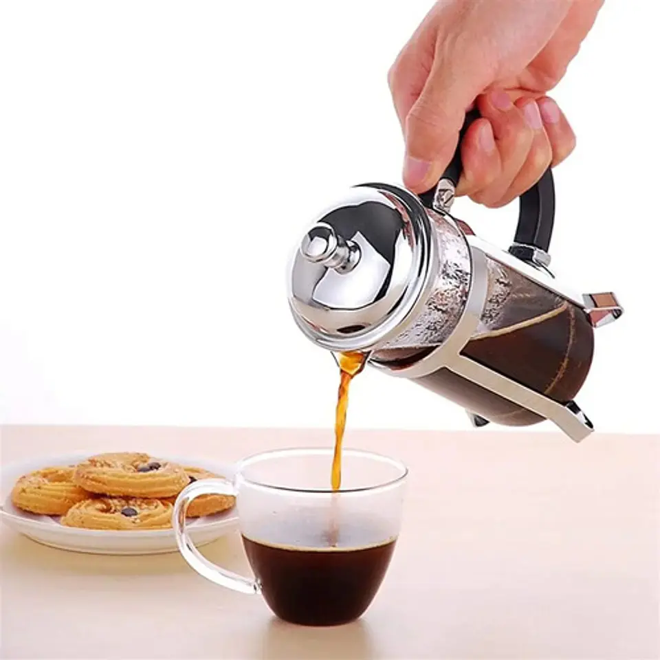 Cafetera Prensa Francesa Vidrio 600ml Frenchpress Cafe Plata 4