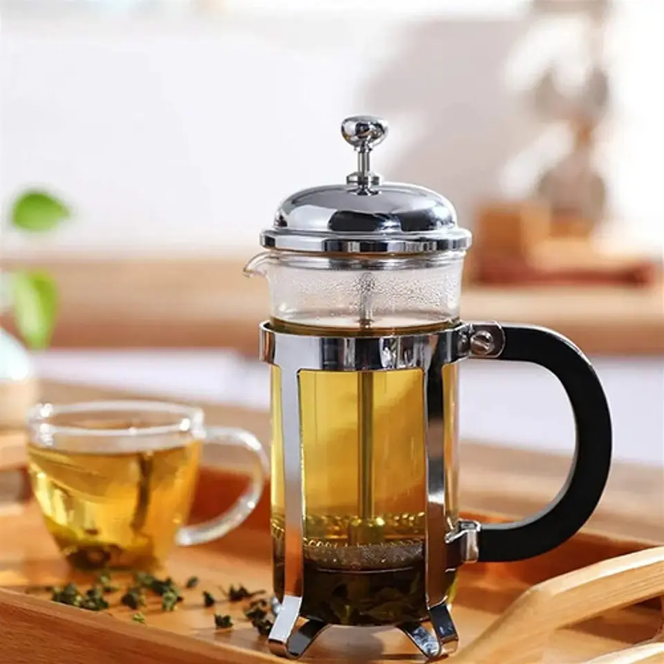 Cafetera Prensa Francesa Vidrio 600ml Frenchpress Cafe Plata 5