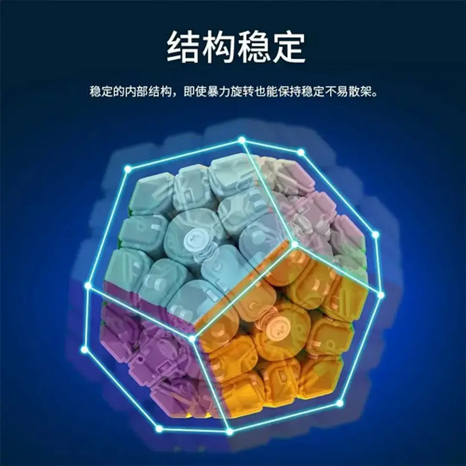 Cubo Mágico Megaminx 3x3 Magnético Moyu Meilong Stickerles Color De La Estructura Stickerless 8