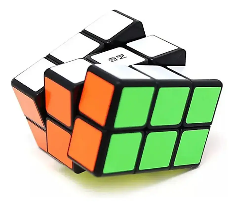 Cubo Profesional Velocidad 3x3x2 Base Negra Stickers Qiyi 2