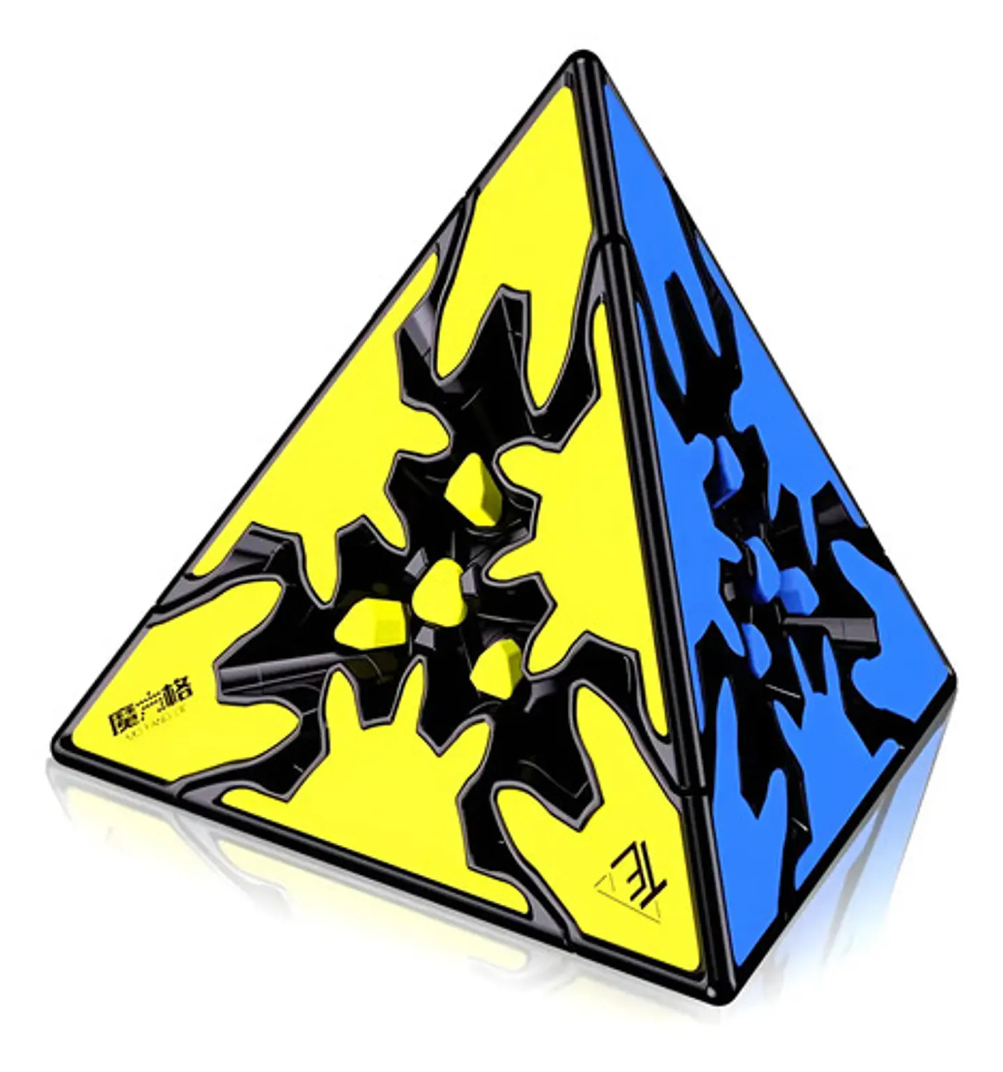 Cubo Mágico Pirámide 3x3x3 Con Engranajes Qiyi Mofangge, Negro Negra Eqy756 1