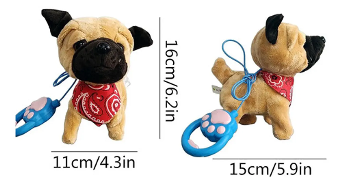 Perro Peluche Control Collar Camina Ladra Mueve La Cola 10