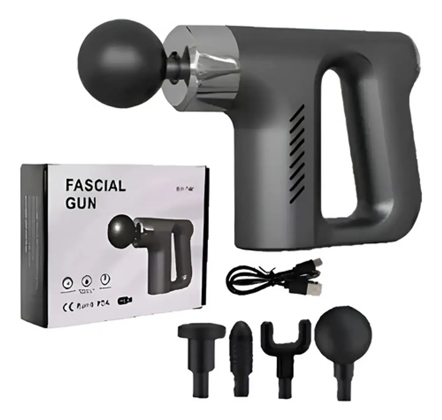 Pistola Masajeadora Fascial Gun Portátil Recuperación Muscular Rojo Inalámbrico 1