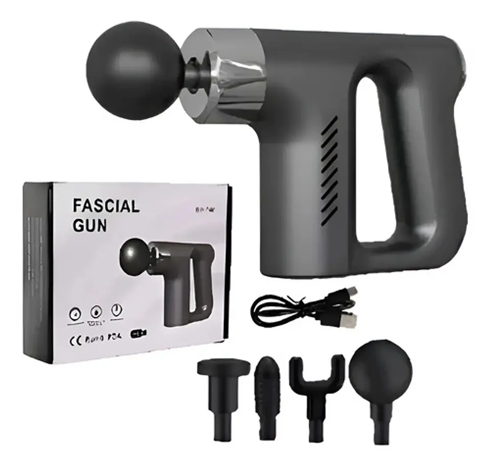 Pistola Masajeadora Fascial Gun Portátil Recuperación Muscular Rojo Inalámbrico 1