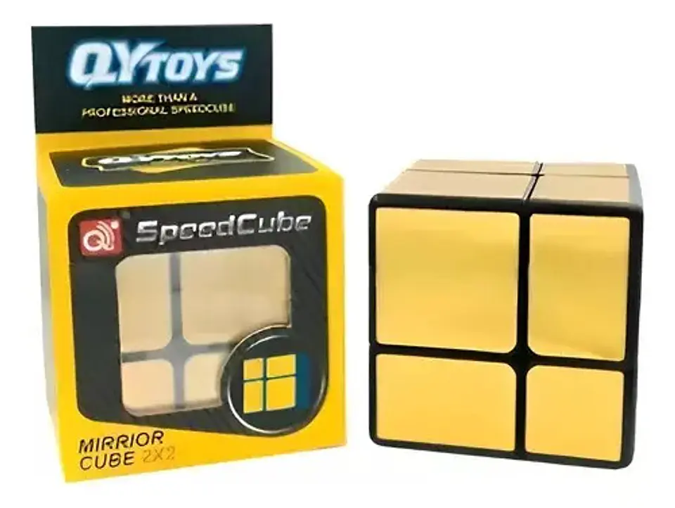 Cubo Rubik Qiyi Mirror 2x2 Speed Dorado Espej Original Plata 1