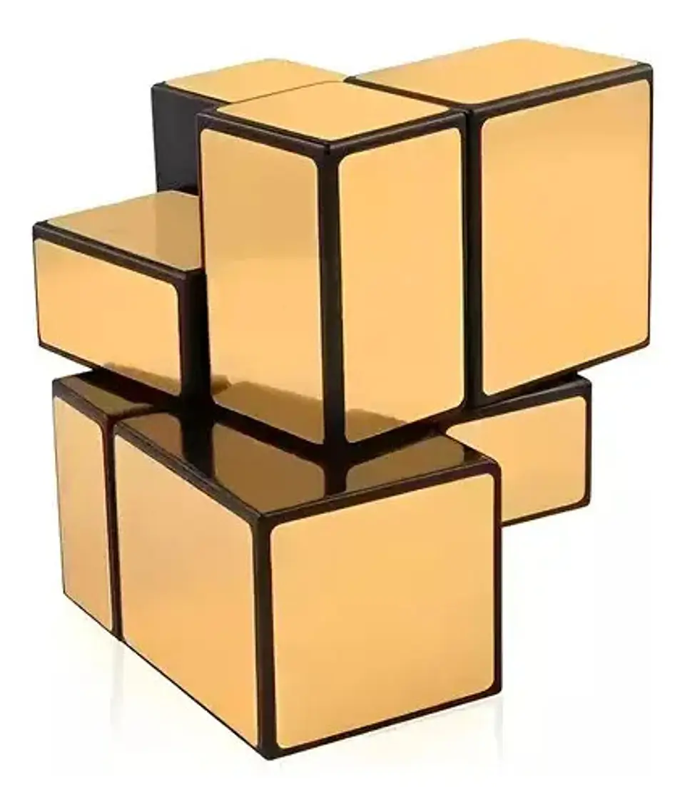 Cubo Rubik Qiyi Mirror 2x2 Speed Dorado Espej Original Plata 3