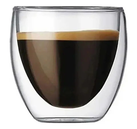 Vaso Doble Pared Vidrio Borosilicato 80ml
