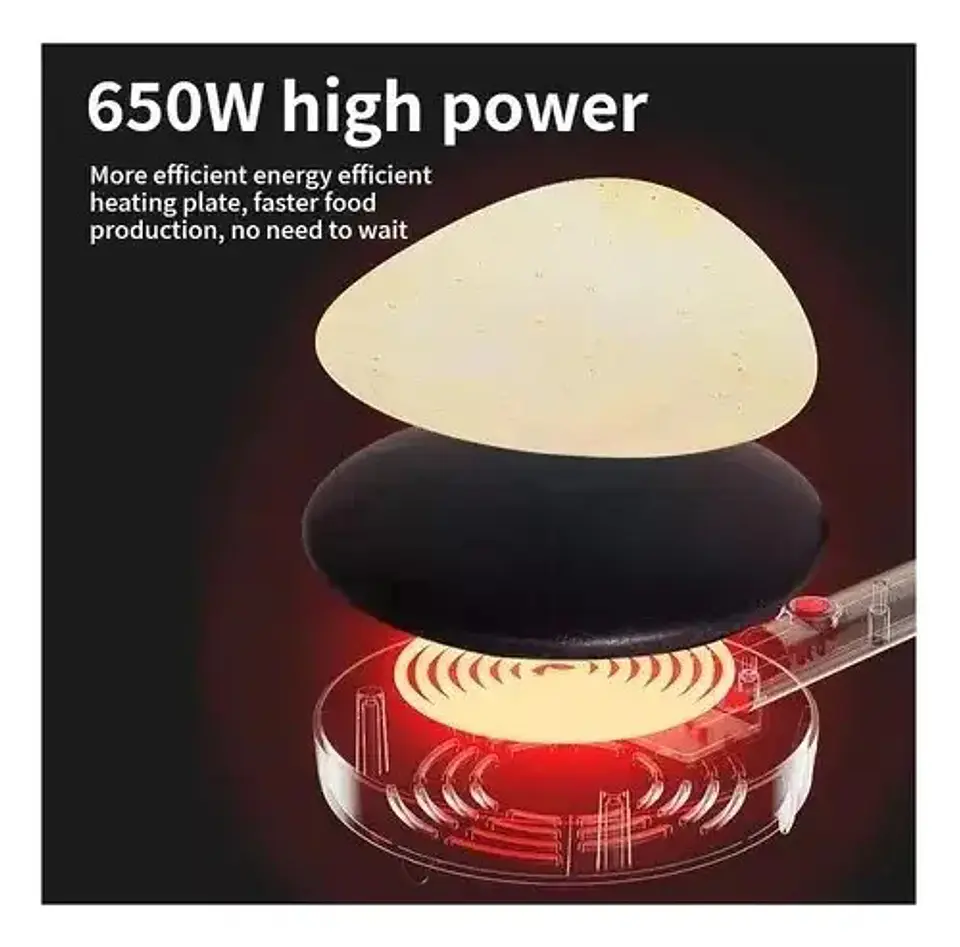 Crepera Eléctrica Antiadherente Tipo Sartén Color Negro 110v 5