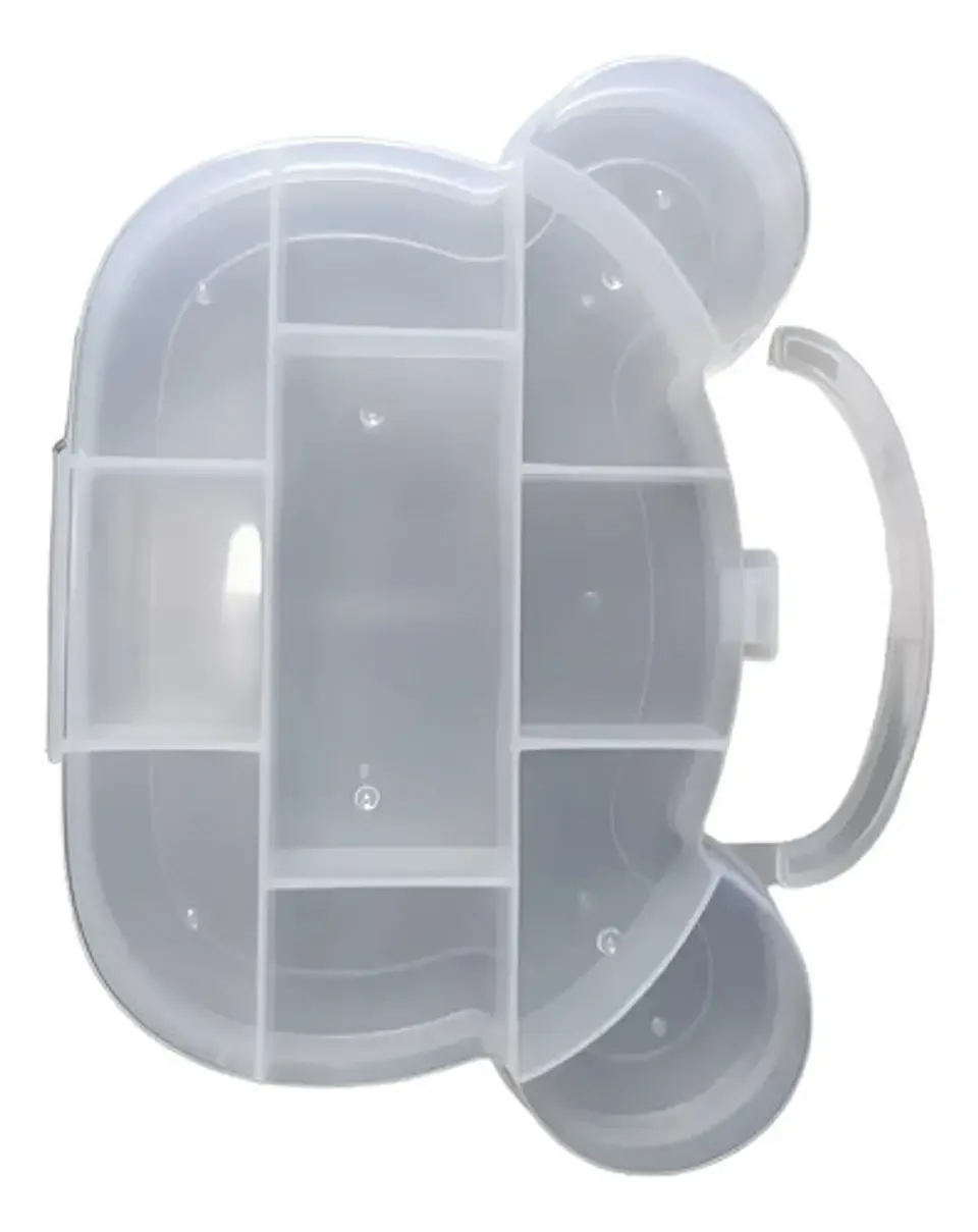 Pastillero Costurero Macrooutlet Plástico Oso 11 Compartimentos H2333 Transparente 3