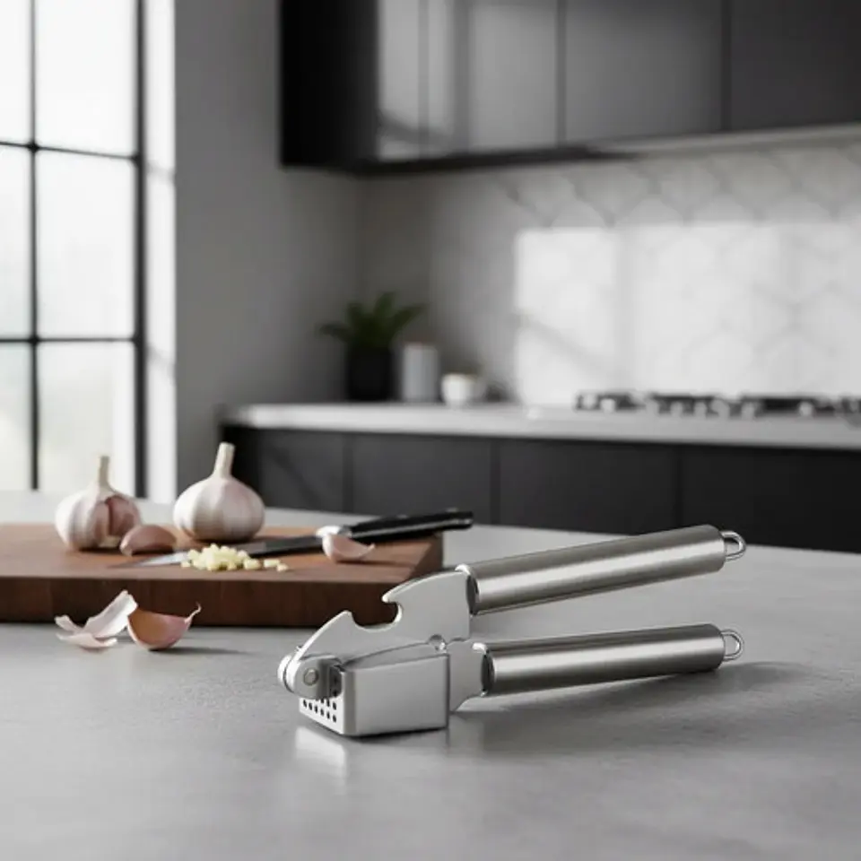 Prensa Ajo Macrooutlet Modelo 1680 Acero Ergonómica Cocina 2