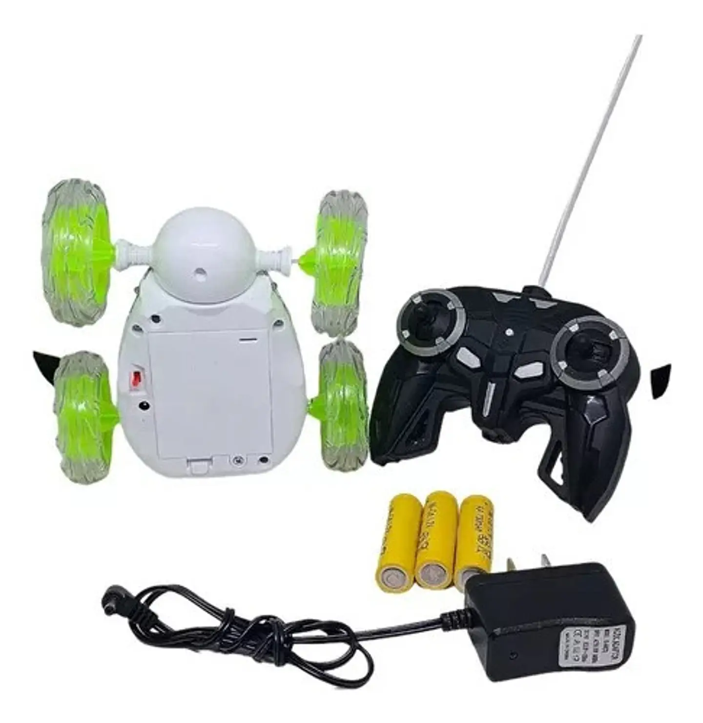 Carro A Control Remoto Graffiti 360° Con Luces Y Sonido Recargable Blanco 3