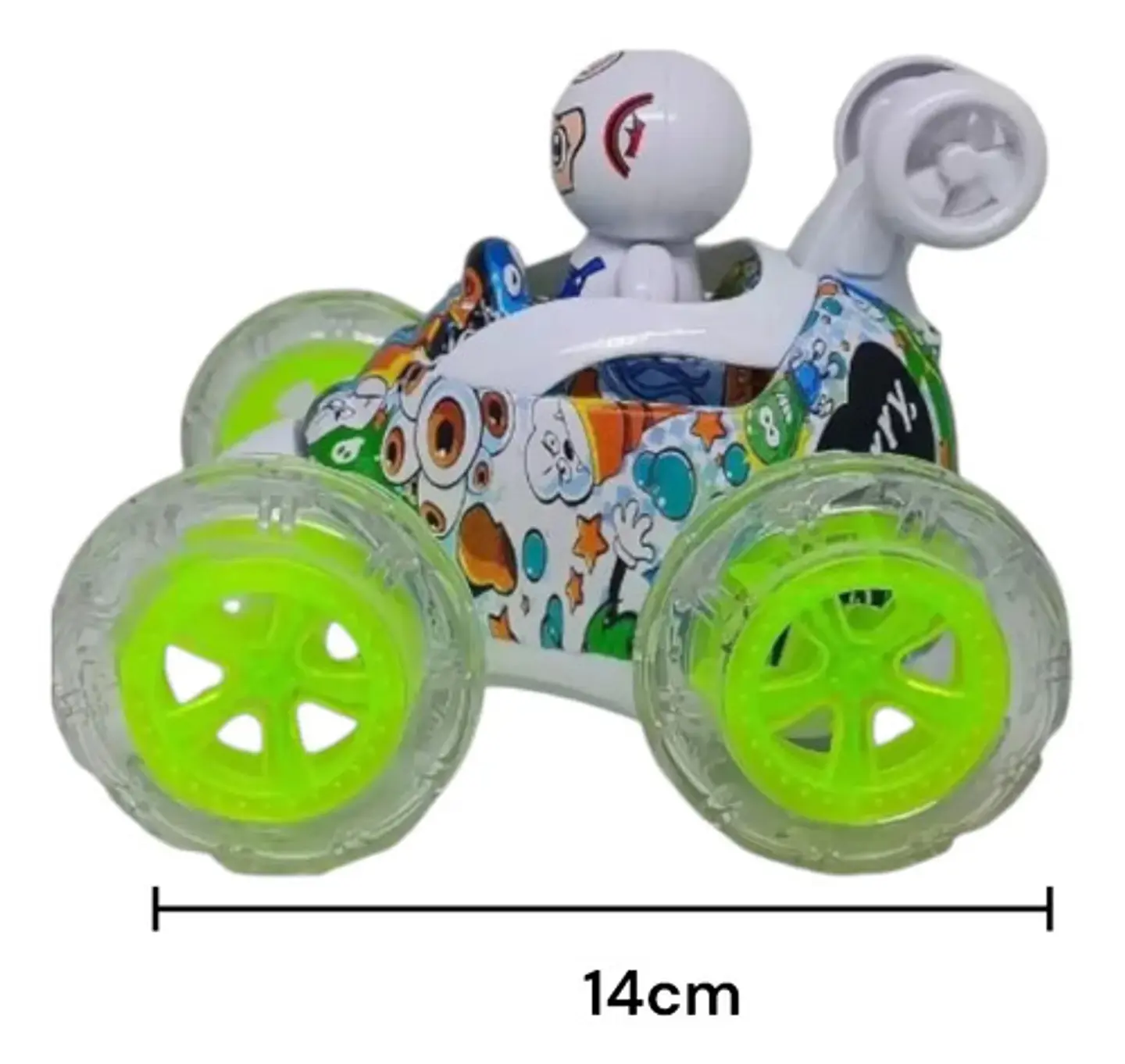 Carro A Control Remoto Graffiti 360° Con Luces Y Sonido Recargable Blanco 4