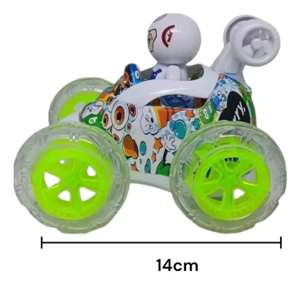 Carro A Control Remoto Graffiti 360° Con Luces Y Sonido Recargable Blanco 4