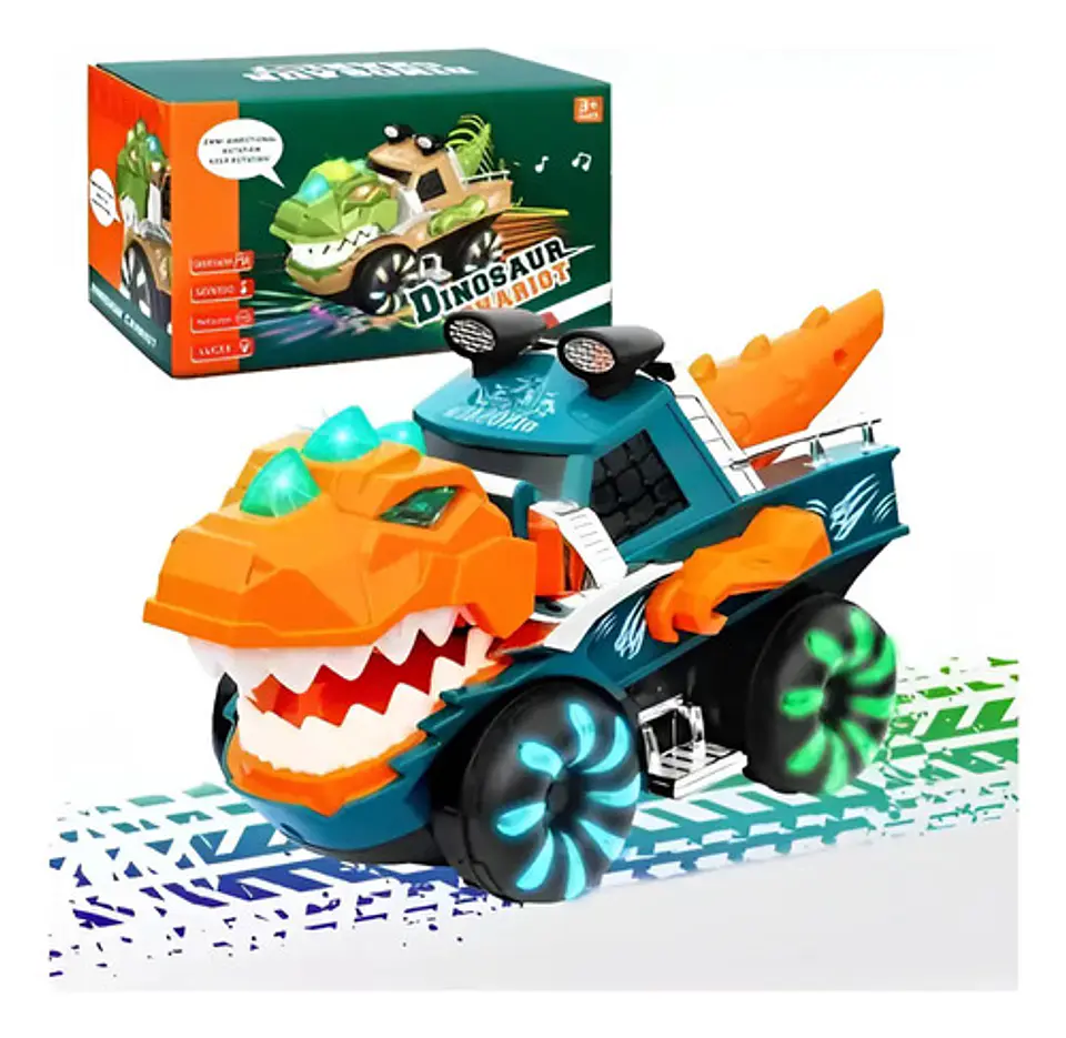 Carro Dinosaurio Con Luz Sonido Abre La Boca Y Mueve La Cola 1