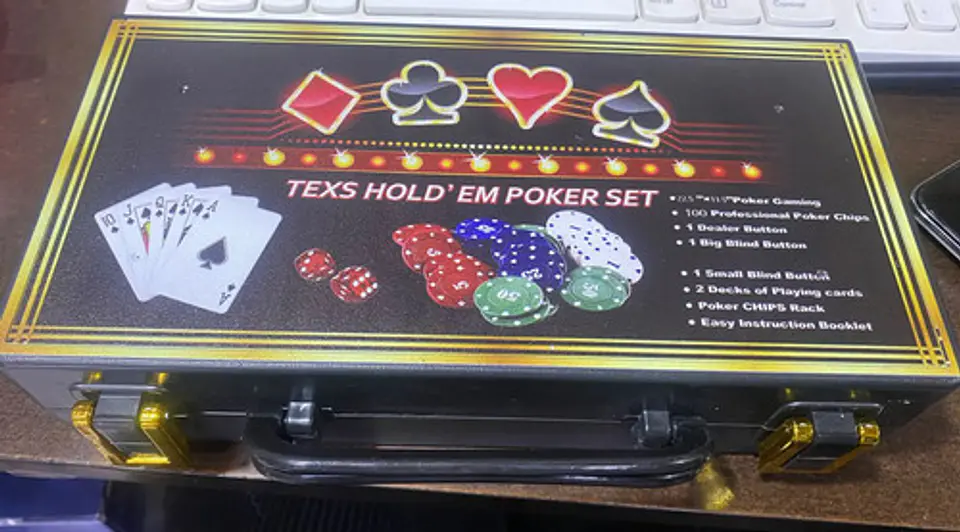 Texas Juego Poker Set J2343-6 Maletín 100 Fichas Numeradas Plástico 2