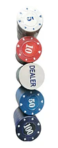 Texas Juego Poker Set J2343-6 Maletín 100 Fichas Numeradas Plástico - Miniatura 3